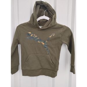 Puma Hoodie Fleece Long Sleeve Pockets Sz 5 Graphic